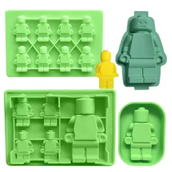 Robot Ice Bricks Cube Tray Silicone Mold Candy Moulds Chocolate Moulds For Kids DIY Baking Minifigure Building Block Themes Set