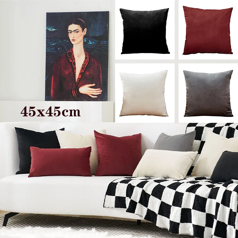 

45x45cm Classic Cushion Cover High Quality Velvet Soft Warm Luxury Nordic Ins Home Decorative Pillowcase for Living Room Sofa