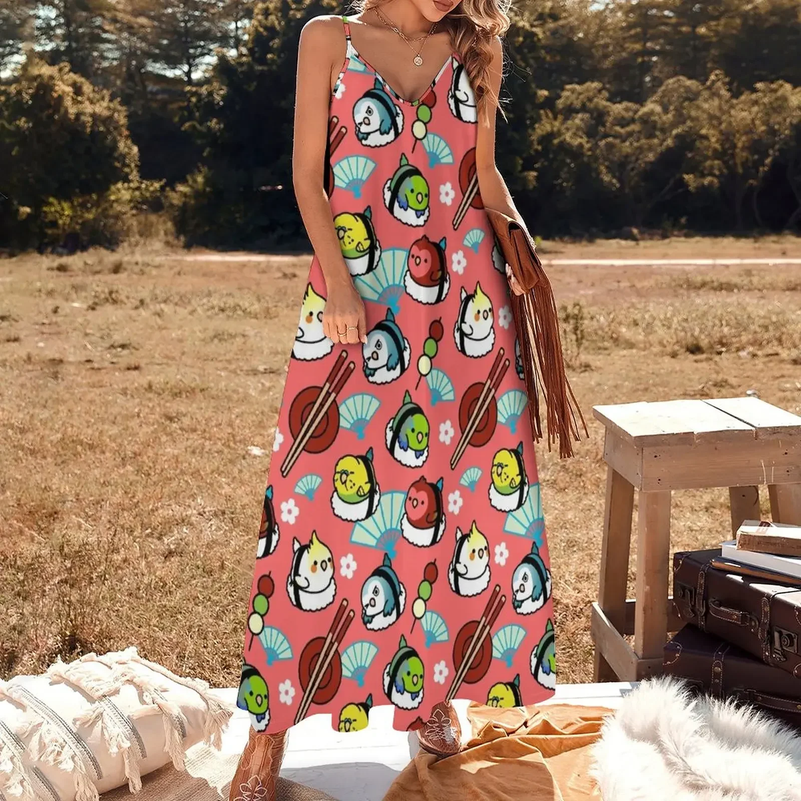 Sushi Time with Cody the Lovebird & Friends Sleeveless Dress women's evening dresses ceremony dresses Evening dresses Dress