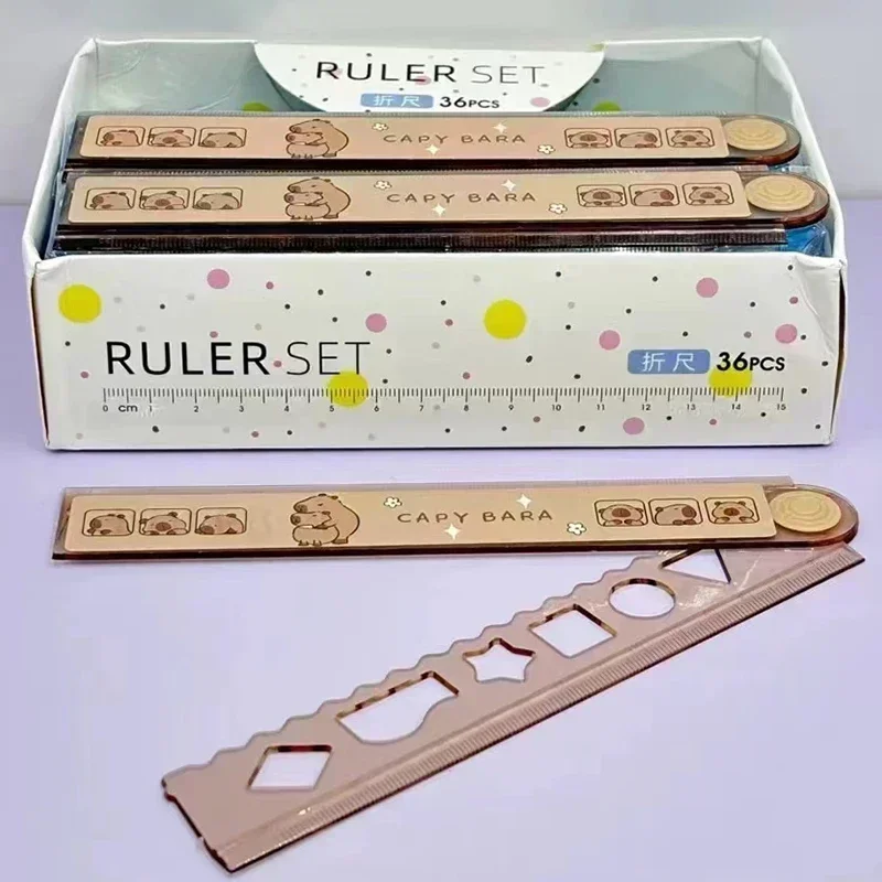 2026 Capybara Cartoon 30cm Cute Animal Folding Ruler Multifunction DIY Drawing Rulers For Kids Students Office School Stationery