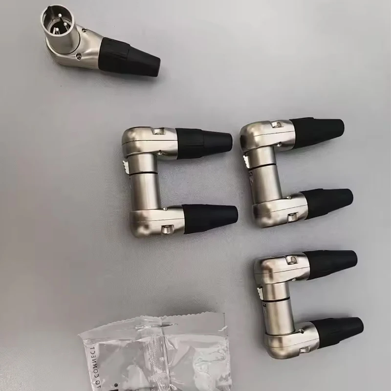 

3 Core L-shape 90 Degree Right Angle Male Female Plug Socket XLR Connector for Microphone Audio Balance Cable Speaker