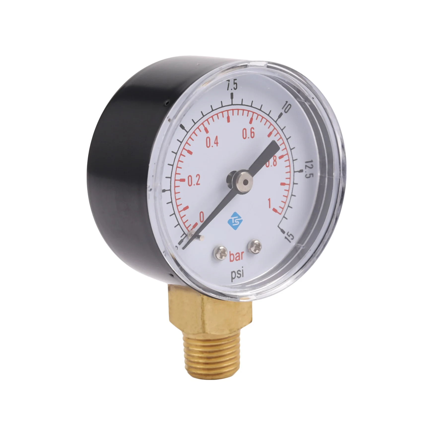 0-1bar 50mm Water Pressure Gauge Meter 1/4 inch NPT Thread Manometer TS-50-15psi