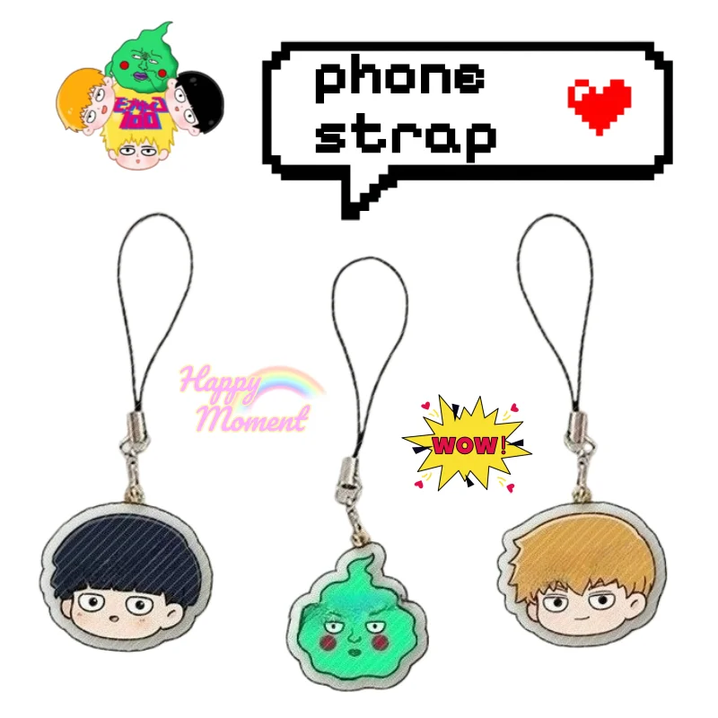New Mob Psycho 100 Shigeo Kageyama Dimple Exquisite Mobile Phone Lanyard High Color Value Creative Student Schoolbag Pendant