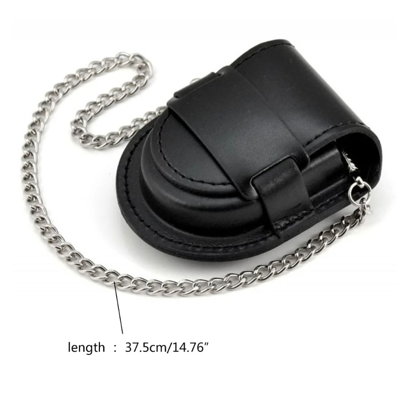 Fashion Leather Pocket Watch Box Cover Holder Storage Cases Coin Purses Bag With Chain Watch Storage Accessories