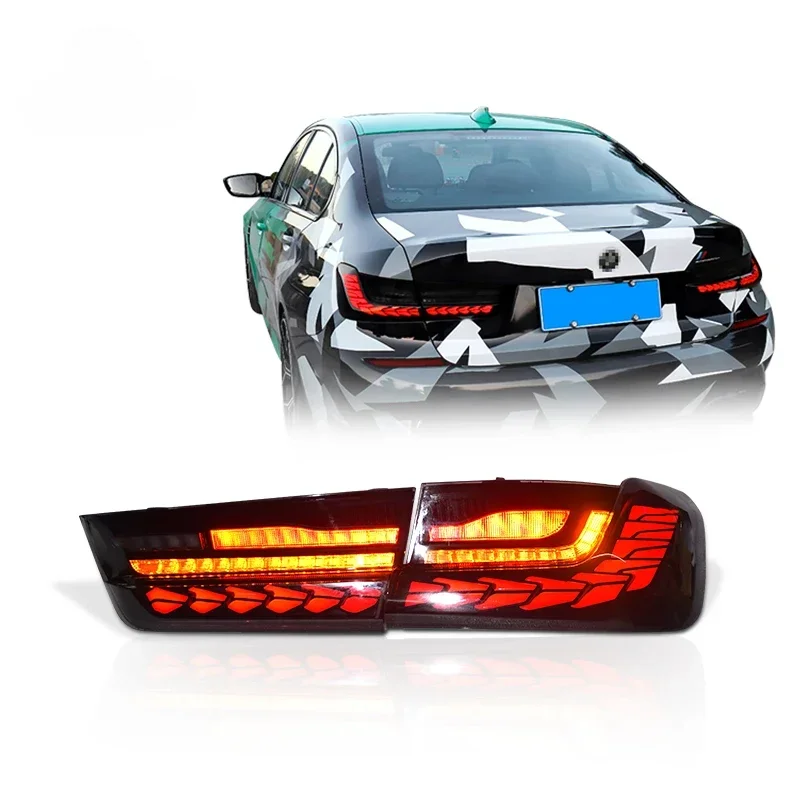 Landnovo body parts car assembly taillight led lamp replacement For BMW 3 series g20 dragon scale style led tail light