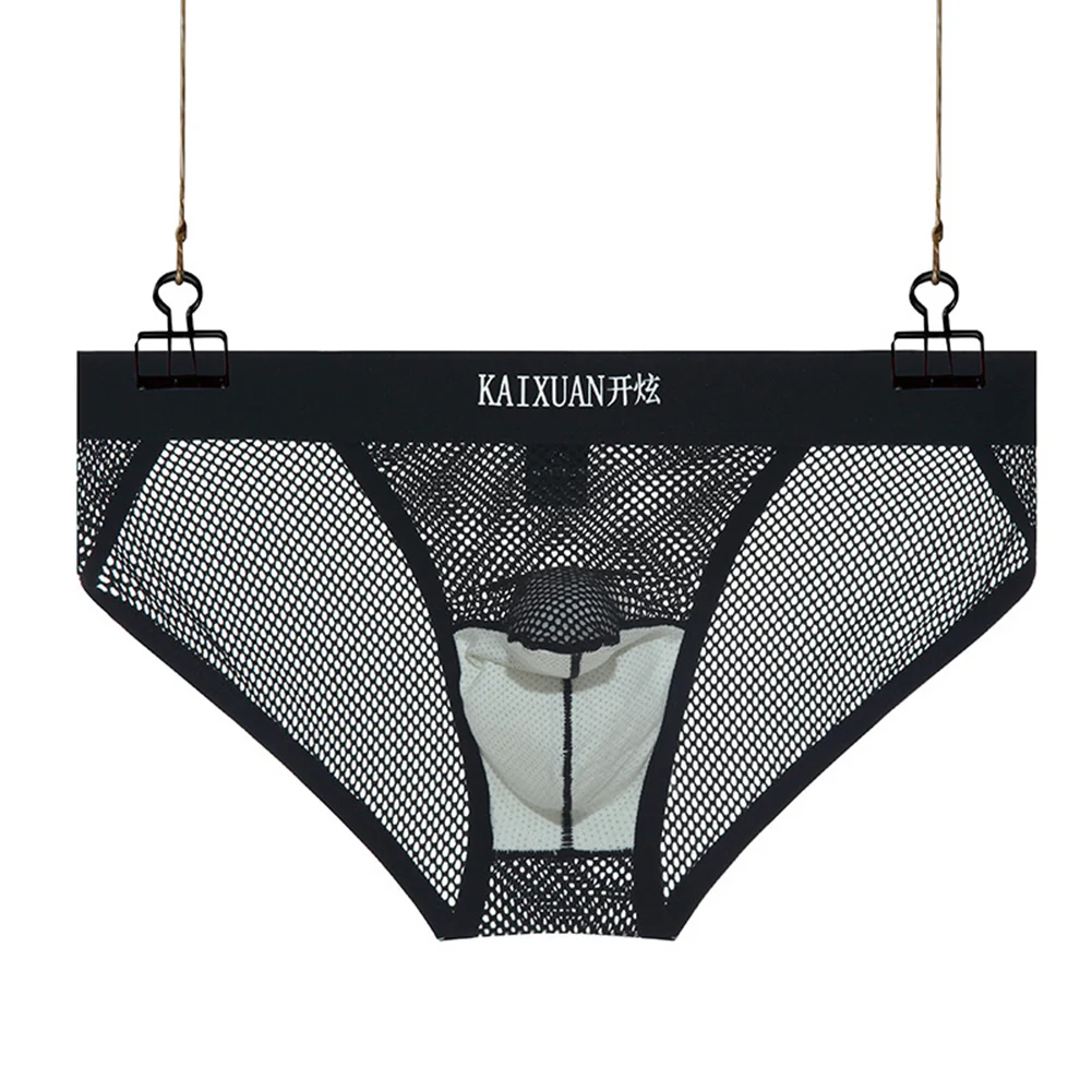 

For Bedroom For Club Mesh Briefs Bulge Pouch Exotic Style Men's Briefs Men Underwear Hollow Mesh Bulge Support Pouch