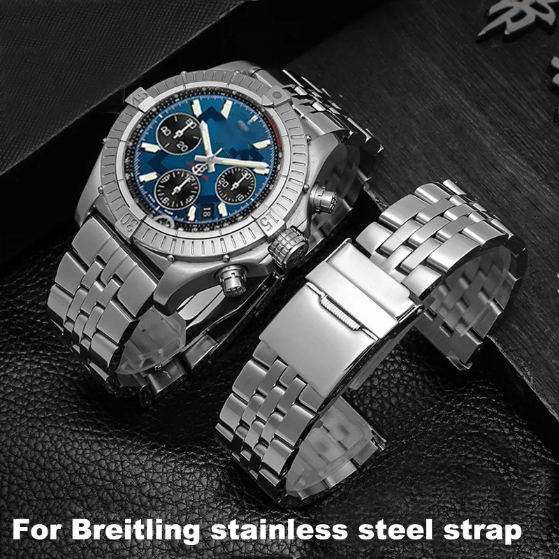 

20mm 22mm 24mm 316L Stainless Steel Watchband Bracelet For Breitling Watch For AVENGER NAVITIMER SUPEROCEAN Watch chain