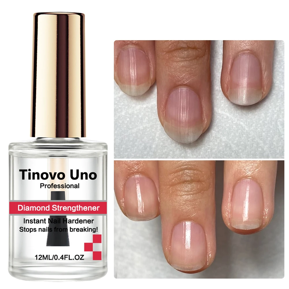 Tinovo Uno Diamant Nagel Versteviging Instant Nagel Verharder Regelmatige Glans Top Coat Natuurlijke Droge Lak Afwerking Voor Reparatie Dunne Nagel