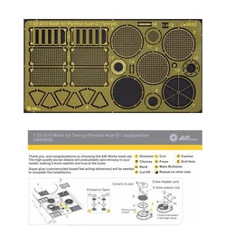 LW35007-LW35017 1/35 Grill Mesh for Tamiya/Dragon(King Tiger/T34/T55/Jagdtiger A/D/G KV Tank)Military Models PE Accessory