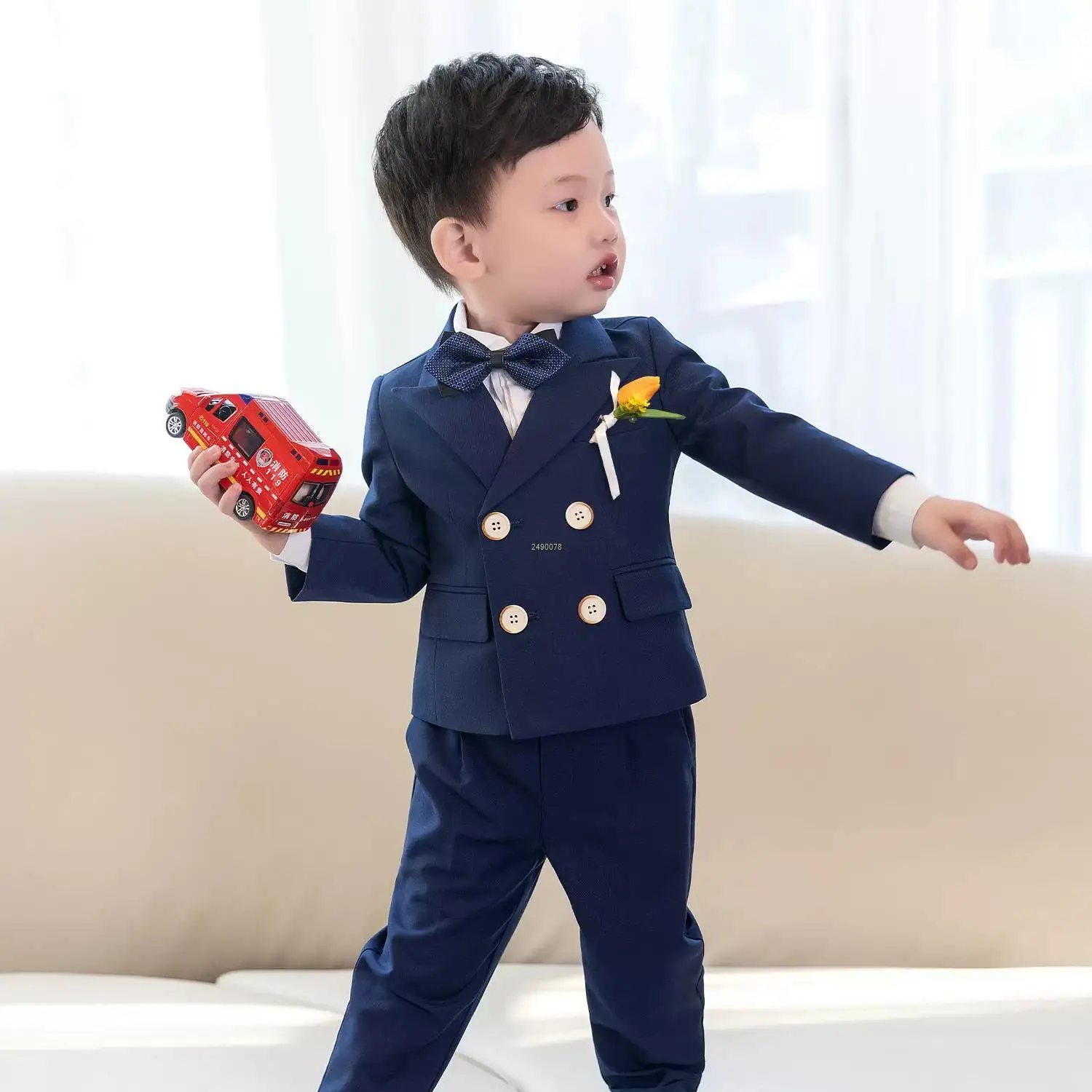 Boys Beautiful Photography Suit Children Wedding Dress Kids Stage Performance Formal Blazer Suit Baby Birthday Ceremony Costume