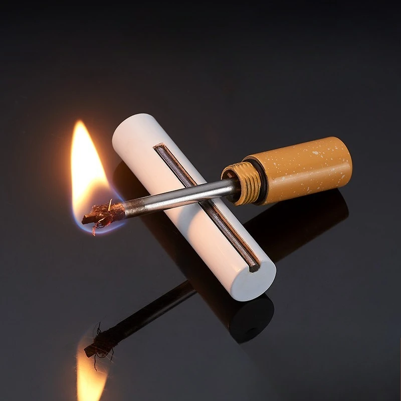 Match Lighter Creative Keychain Pendant Style Metal Waterproof Essential Outdoor Survival Igniter  Gadgets for Men