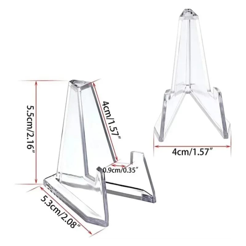 5Pcs Acrylic Mini Coin Display Stand Small Easel Rack Shelf for Pokemon Card Commemorative Challenge Coins Capsule Medal Holder
