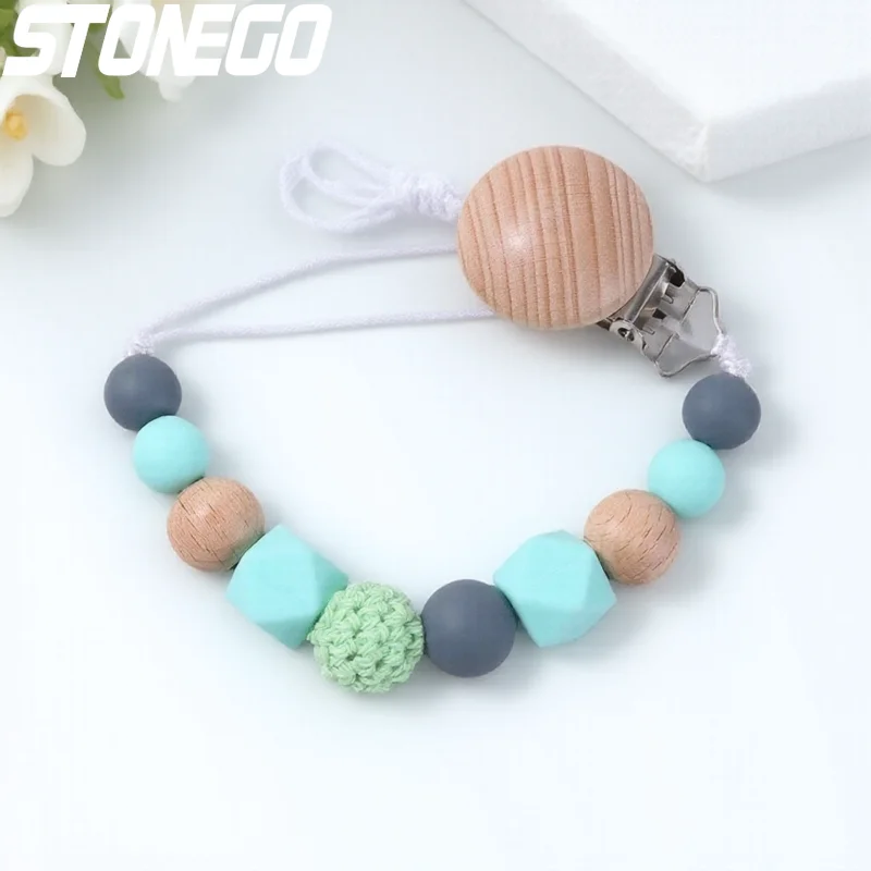 

Baby Pacifier Clip with Teether Soft Silicone Anti-Drop Chain Molar Toy for Newborn Infant Feeding Supplies