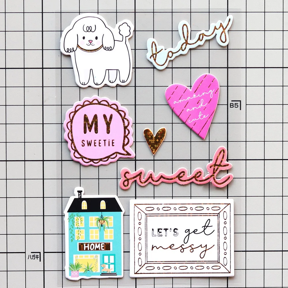 Creative Path 9-teiliges Sweetie DIY Bastelset Dekorative Papier- und Kartonrahmen-Aufkleber Stanzformen Journaling Scrapbooking Komplettset – Detail 29