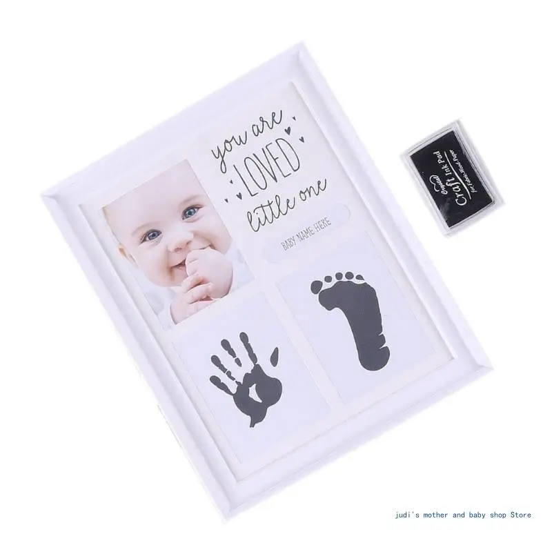 67JC Infant Photo Frame Footprint Picture Frame Baby Handprint PVC Photo Frame Birthday Gift Shower Party Supplies