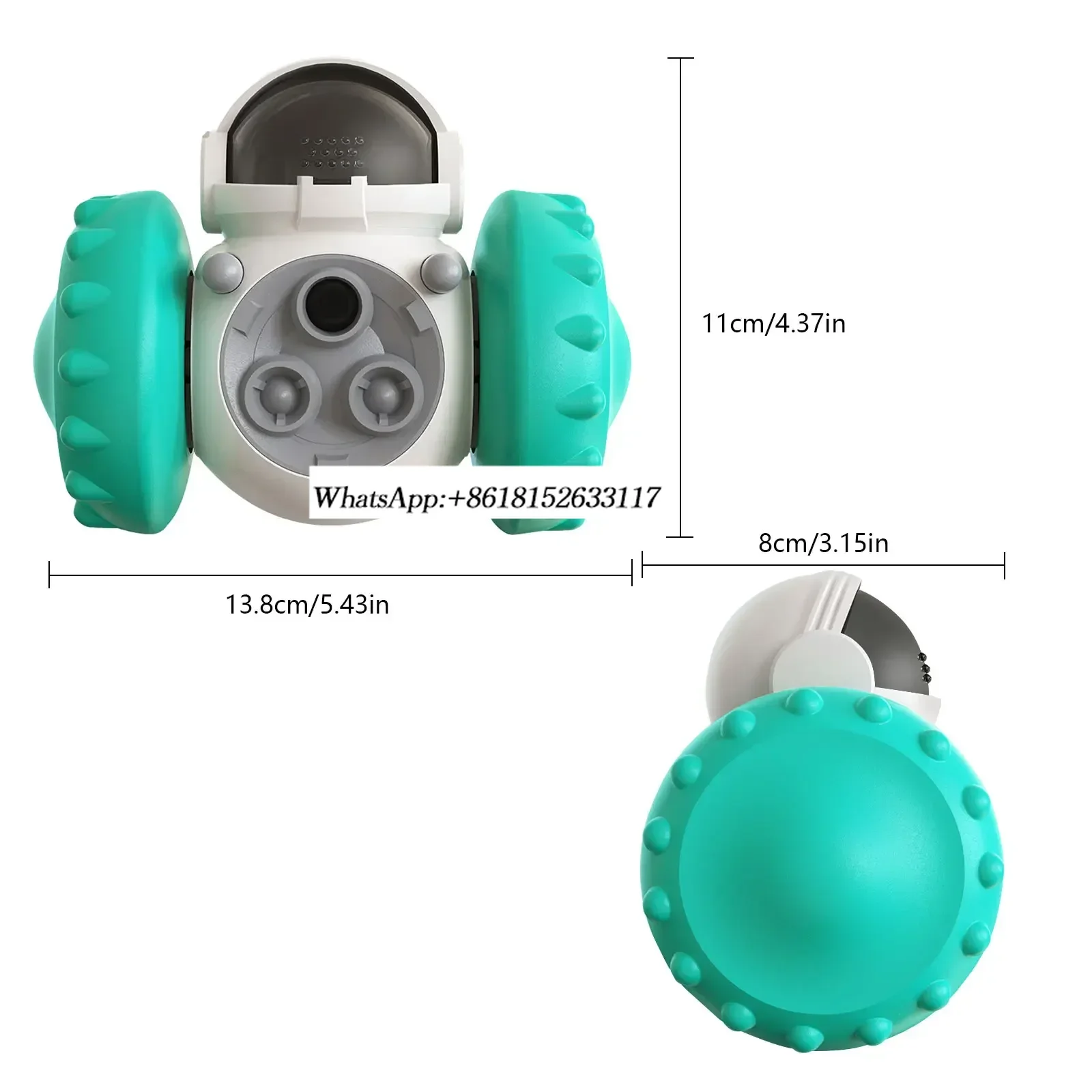 لعبة القط مع 360 °   تصميم دوار، عجلة توزيع الطعام التفاعلية، مادة PEGT وABS المتينة، ممتعة للقطط المتعددة مم