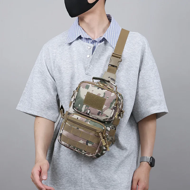 Taktische Brusttasche für Männer, multifunktionale Angeltasche, strapazierfähige Umhängetasche für Reisen, Camping, Wandern, Outdoor-Aktivitäten – Detail 4