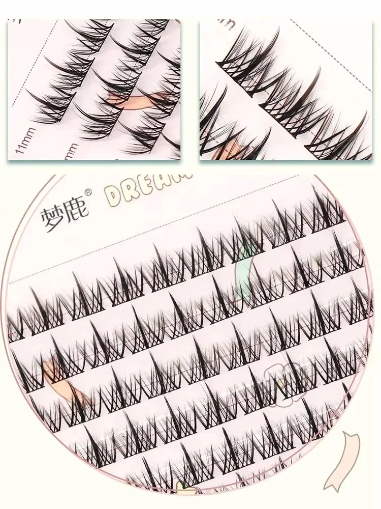 MJ 32Rows Manga Lash Eyelash Book High Quality Cluster Lashes Manhua Eyelashes Elf Makeup Strand Eyelashes Y2K Eyelashes Extensi