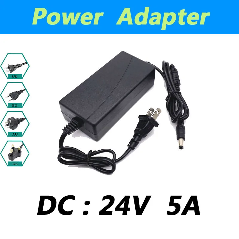 24V 5A AC to DC Power Adapter Converter 5.5*2.5mm for LED Light Belt Eu Plug Us Plug