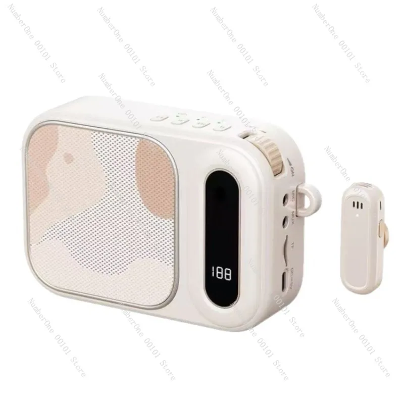 Wireless portable lavalier microphone with compact speaker,high-quality sound,tour guide microphone,teacher-friendly,audio