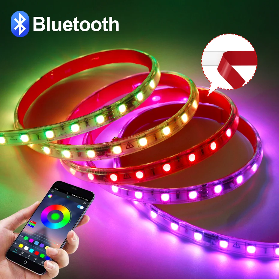 

Bluetooth 220V RGBIC LED Strip Light SMD5050 Dreamcolor RGB Strips APP Control Smart Led Tape Chasing For Outdoor Home Decor