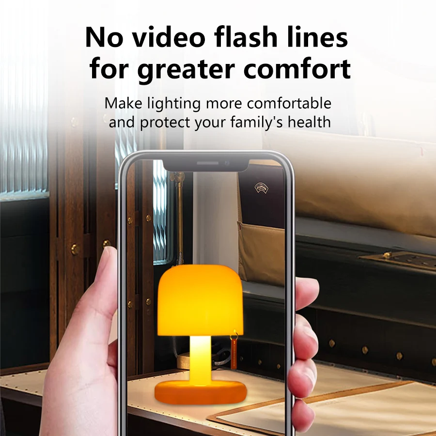 Luminária de Mesa Mini Touch Sunset USB-C Recarregável Regulável Luz Quente Portátil para Quarto - Luz Ambiente e de Humor