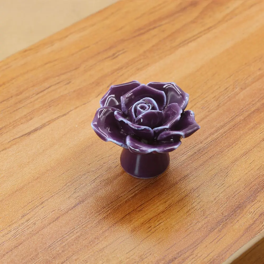 Floral Ceramic Drawer Knobs Decorative Furniture Handles For Kitchen Cabinet Wardrobe Cupboard Modern Home Decoration
