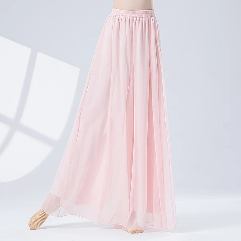 Women's New Arrival Ethereal Classical Dance Pants Elastic Waist Flowing Skirt Culottes Hanfu-Inspired Martial Arts Training