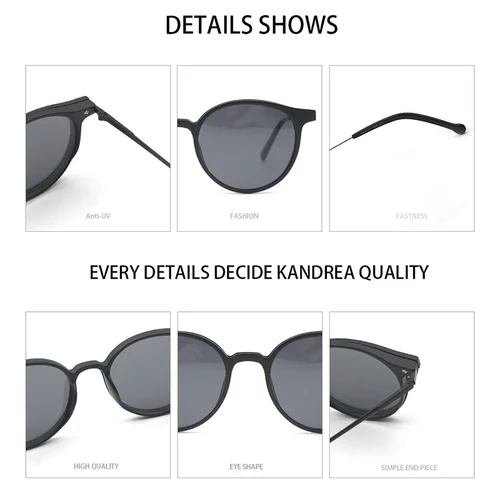 Imagen 2 del producto KANDREA, gafas de sol magnéticas Vintage de Metal para mujer, gafas ópticas 2 en 1 para miopía, gafas graduadas polarizadas para hombres S2124