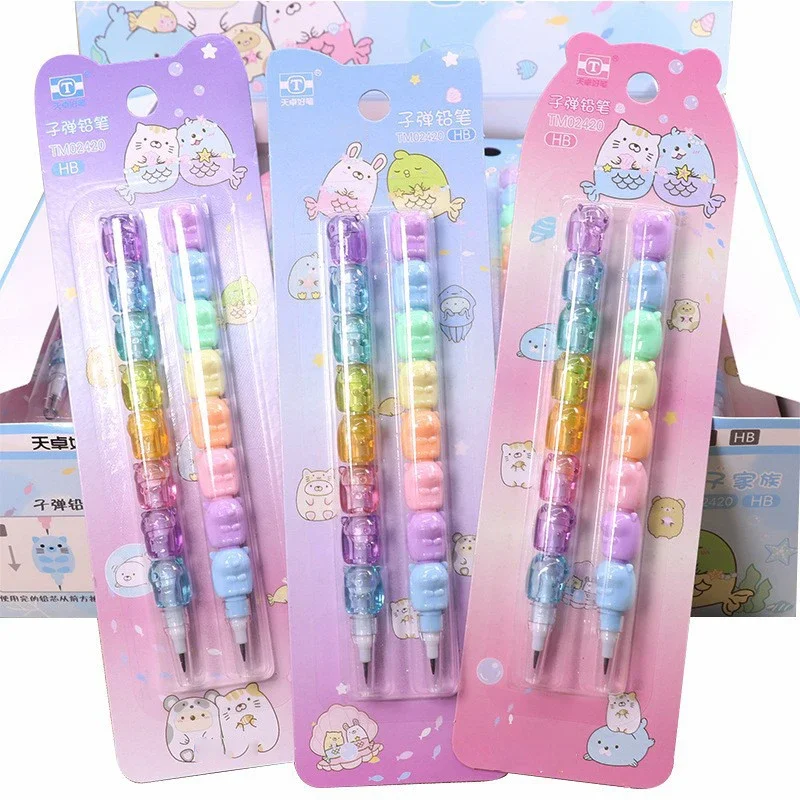 Cute Cartoon Mechanical Pencils Kawaii HB Non Sharpening Pencils Students Writing Tools Japanese Stationery Kids Gift Office