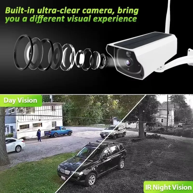 Solar Camera Wifi 1080P Outdoor Waterdichte IP Bullet Camera Batterij CCTV Bewakingscamera Home Security Bescherming camras