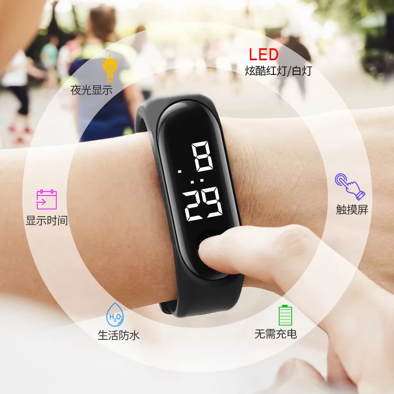 2023 New Wristwatch Fitness Color Screen Smart Sport Bracelet Activity Running Tracker for Men Women Silicone Watch Waterproof