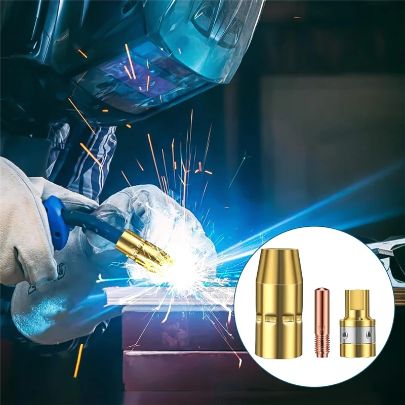 

A47U Комплект аксессуаров для сварочного пистолета MIG, контактные насадки 0,030 дюйма, безгазовый диффузор сопла, совместимый с сварочным аппаратом M-100/150Hobart H-9/10