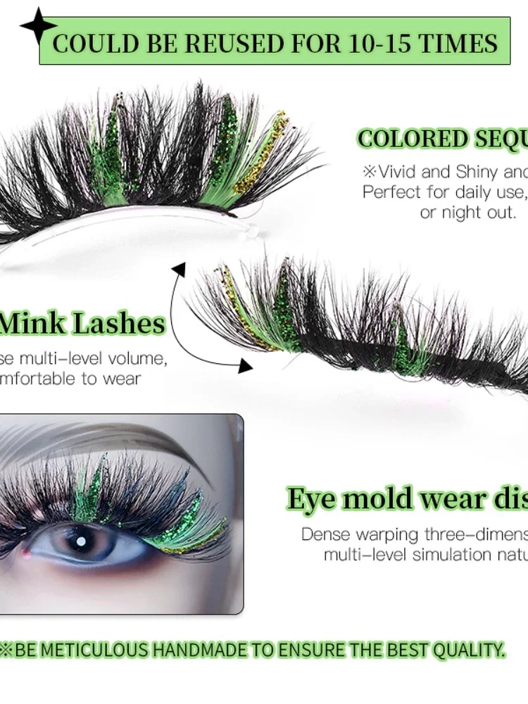 Sequins False Eyelash Maquiagem, Brilhante Rosa Mink Hair, Decoração de Natal, Nova Maquiagem, Atacado, Fonte Fábrica, 25mm