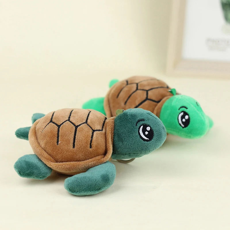 Tortoise Plush Toy Cartoon Turtle Marine Animal Pendant Soft Stuffed Keychain Backpack Car Bag Key Ring Decor Kid Gift