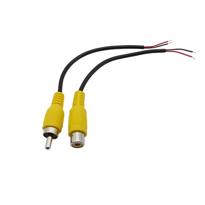 10Pcs RCA Male Female to Bare Wire Open End Pigtail Audio Video Connector RCA Plug Socket Extension Wires Connectors 15CM