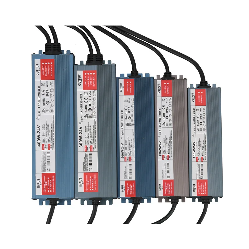 IP67 Waterproof LED Strip Tape Driver Power Adapter DC12V 24V Outdoor Power Adapter Lighting Transformers for LED Strip