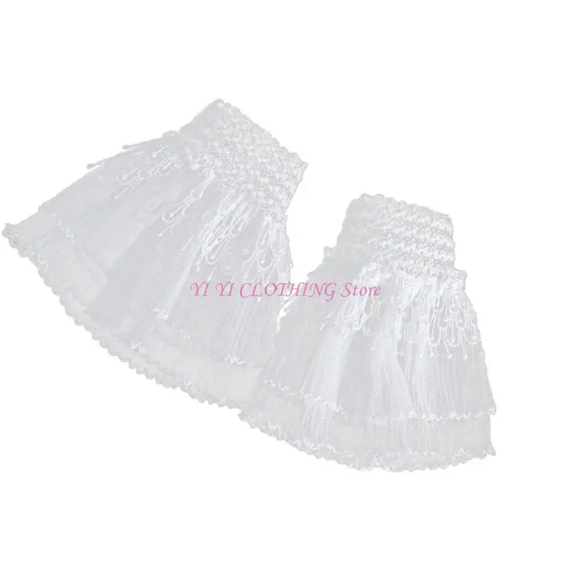 

N5KF Двойной слой кружевные цветочные рукава декоративные манжеты для запястья рукава рукава для женской девушки Усовершенство