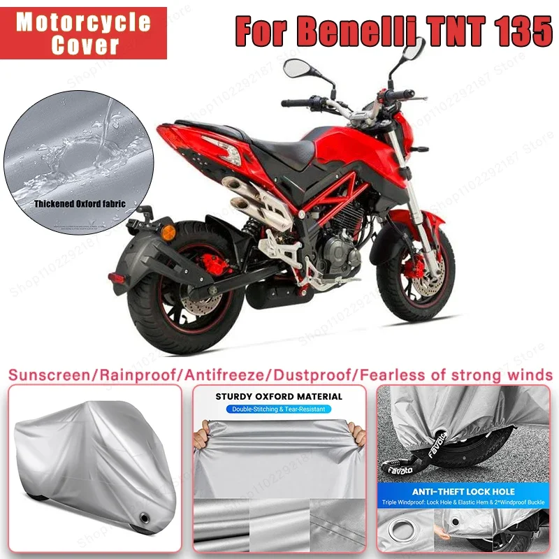 

For Benelli TNT 135 No Ear Motorcycle Cover - Outdoor Full Body Protection, Waterproof Dustproof Heat-Resistant Moto Accessories