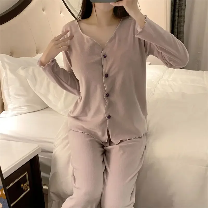 

Breast Pad Top Grade Increase You Can Wear Home Clothes Outside Island Velvet Suit Pajamas Female Autumn and Winter Fine Fleece