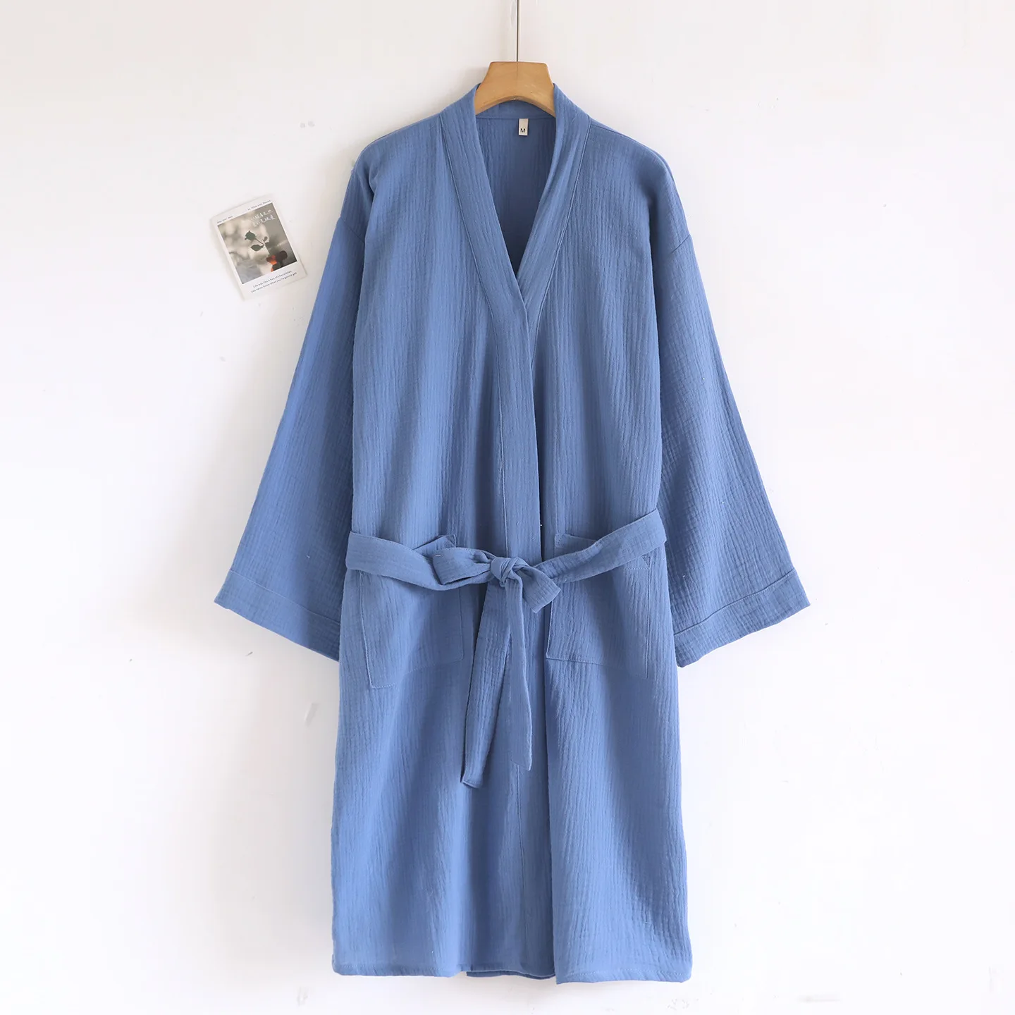 

Women's Spring Autumn Shower Gowns 100% Cotton Double Sided Jacquard Kimono Robes Women Comfortable Winter Home Bathrobe