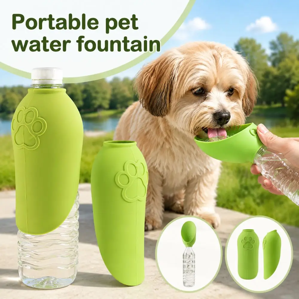 Silicone Dog Outdoor Water Bowl Portable Food Grade Pet Water Bottle Durable Folding Design Dog Water Cup Sleeve Pet Supplies