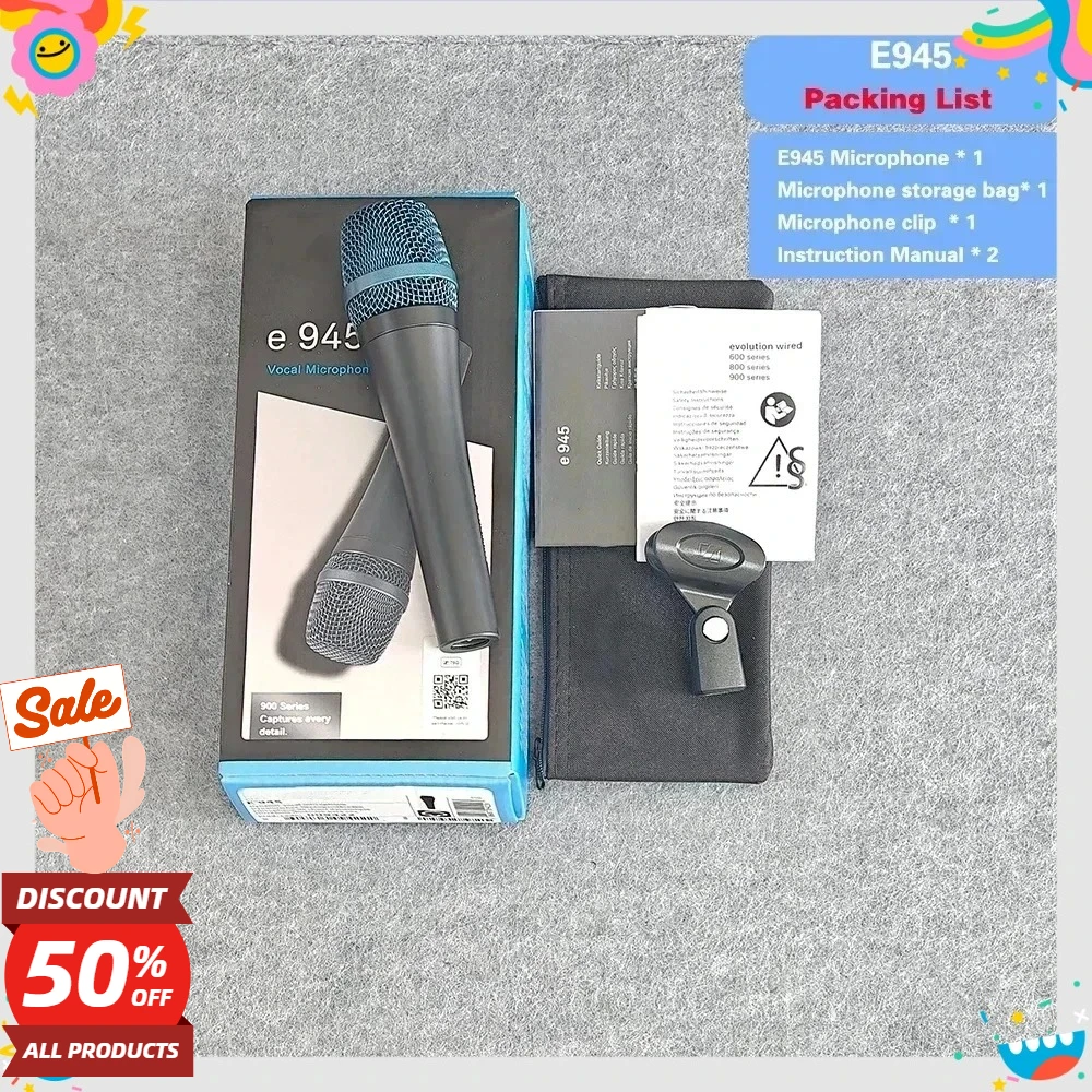 

Микрофоны TOP Microphone, 2 шт., серия Evolution 900, динамический микрофон E945 для живых выступлений, прямых трансляций, конференций, пения, оптовая продажа