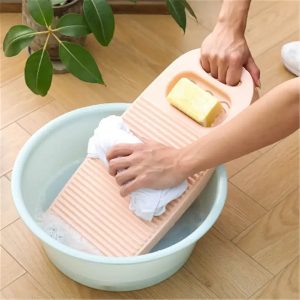 Durable Hand Wash Plastics Washboard Large Size Non-Slip Laundry Board with Soap Trough Household Clothes Cleaning Tool