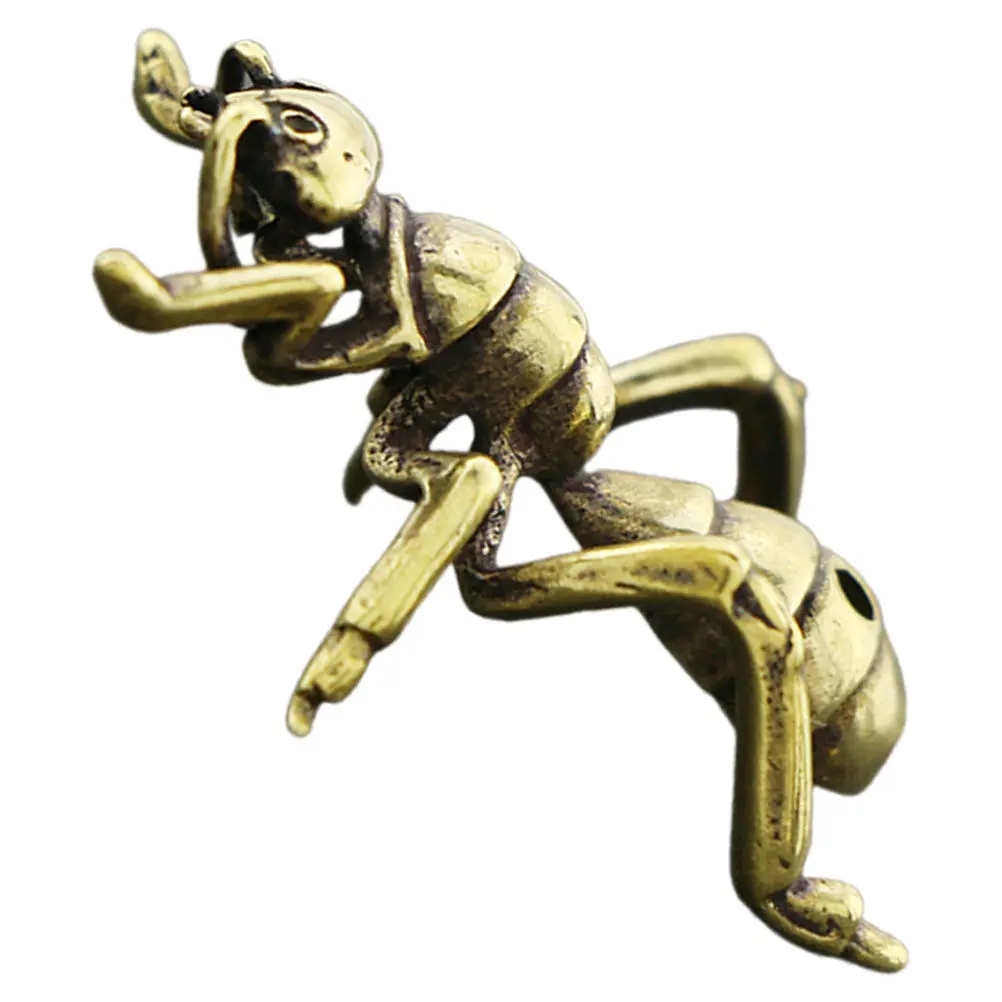 Retro Brass Ant Tea Pet Vintage Aged Finish Detailed Sculpture Tabletop Decor for Tea Ceremony Desk Shelf Living Room Decor