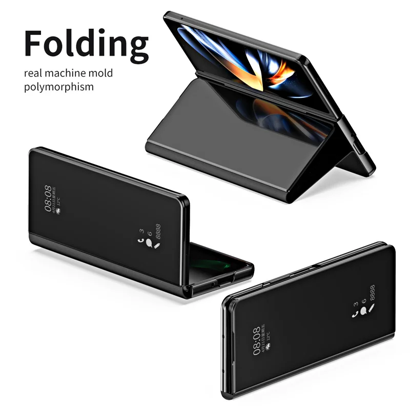 Dla Samsung Z Fold 6 5 Luksusowe skórzane etui z lusterkiem Składane etui na telefon Dla Samsung Z Fold 3 4 Ultra cienki uchwyt ochronny Pokrowiec