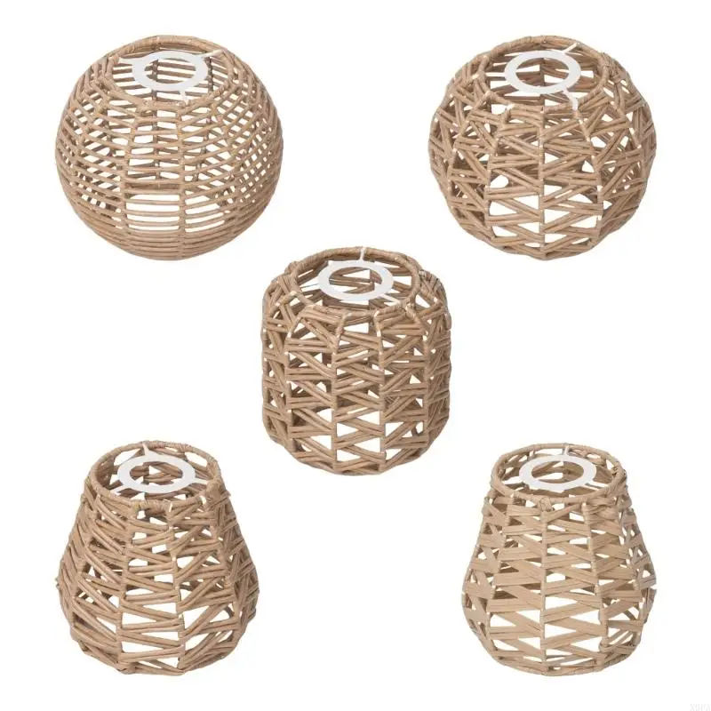 

X9FA Fashion Rattan Lampshades Elegant Weave Pendant Light Shade Bedroom Ceiling Light Lid Suitable for Room Lighting Decors