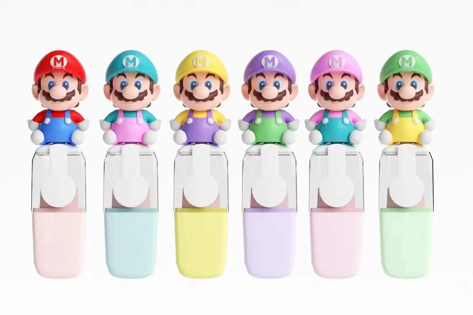 Anime Super Marios Bros 6pcs Highlighter Pen Children Fluorescent Marker Pen Student Art Drawing Doodling Marking Stationery