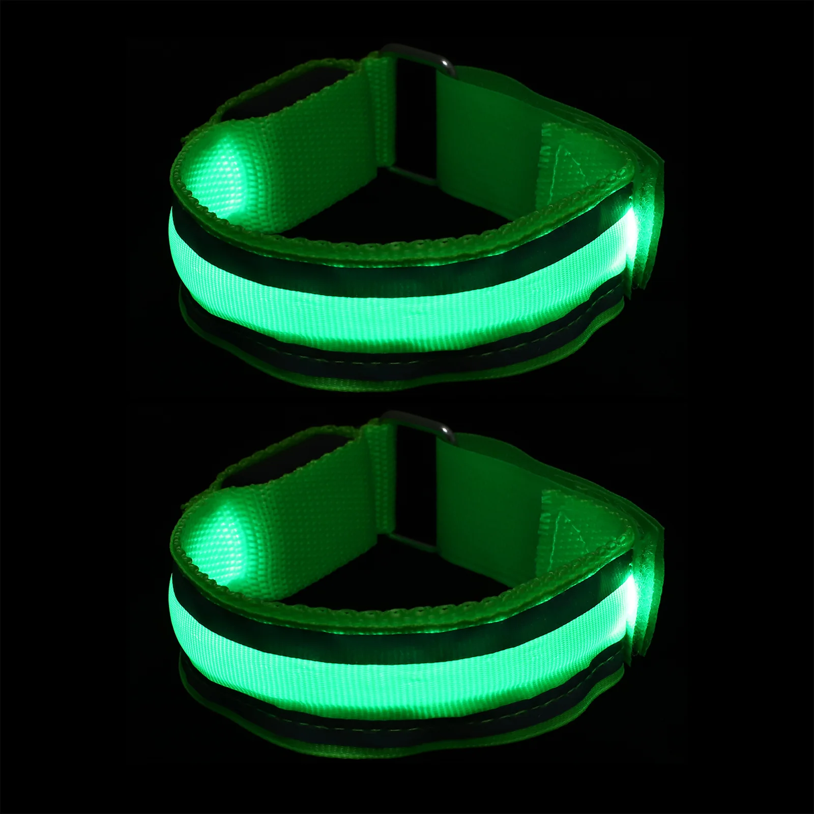 2 قطعة LED متوهجة سوار الفلورسنت شارة ليلا الجري المشي ركوب الدراجات قابلة لإعادة الاستخدام بالطاقة السلامة الرياضية والعتاد #2
