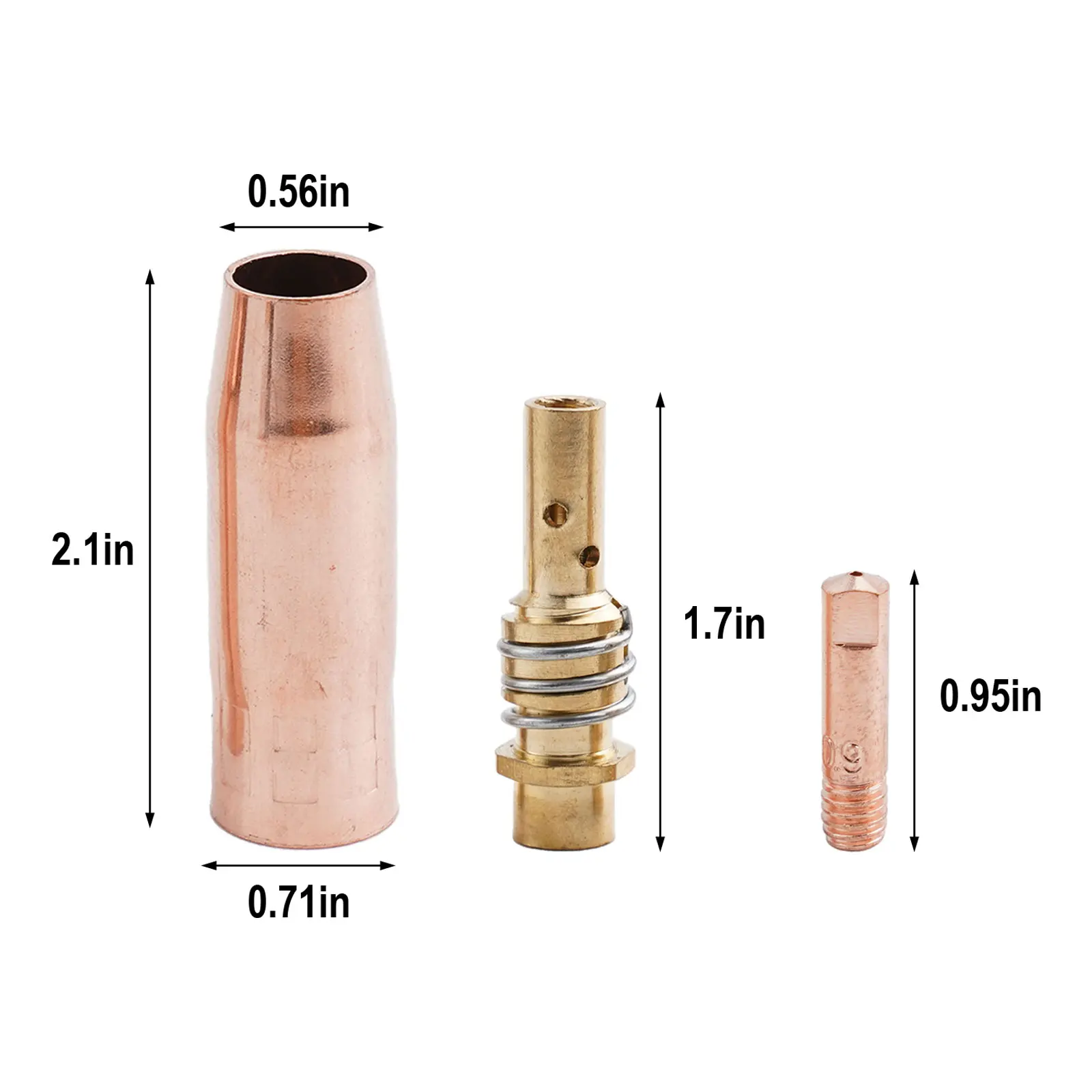 MIG-溶接ノズルキット,mb15 15ak,溶接トーチ,コンタクトチップ,溶接装置,0.8mm, 0.9mm, 1.0mm, 30個